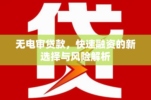 金宁无电审贷款，快速融资的新选择与风险解析