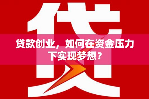 金宁贷款创业，如何在资金压力下实现梦想？