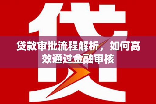 金宁贷款审批流程解析，如何高效通过金融审核